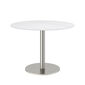 Ronda Single-Pedestal Table Ø 100 Ceramic Marble White