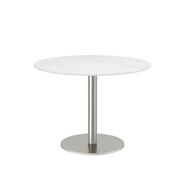 Ronda Single-Pedestal Table Ø 100 Ceramic Marble White