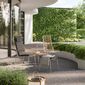 Pan Side Table Stainless Steel 48 x 48, Teak