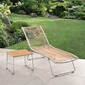 Pan Side Table Stainless Steel 48 x 48, Teak