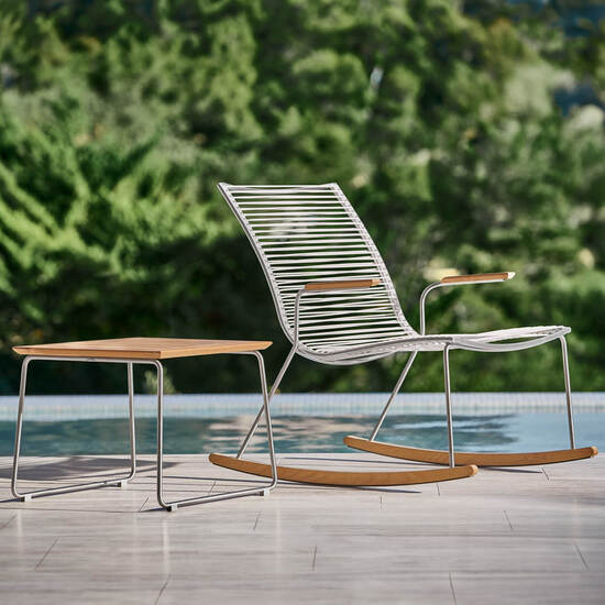 Pan Side Table Stainless Steel 48 x 48, Teak