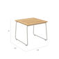 Pan Side Table Stainless Steel 48 x 48, Teak