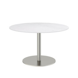 Ronda Single-Pedestal Table Ø 120 Ceramic Marble White