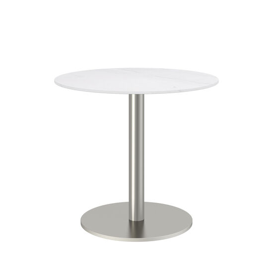 Ronda Single-Pedestal Table Ø 80 Ceramic Marble White