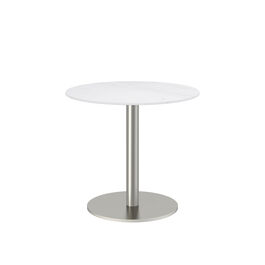 Ronda Single-Pedestal Table Ø 80 Ceramic Marble White