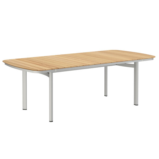 Temper Table Anodised Aluminium 255 x 105 with teak top