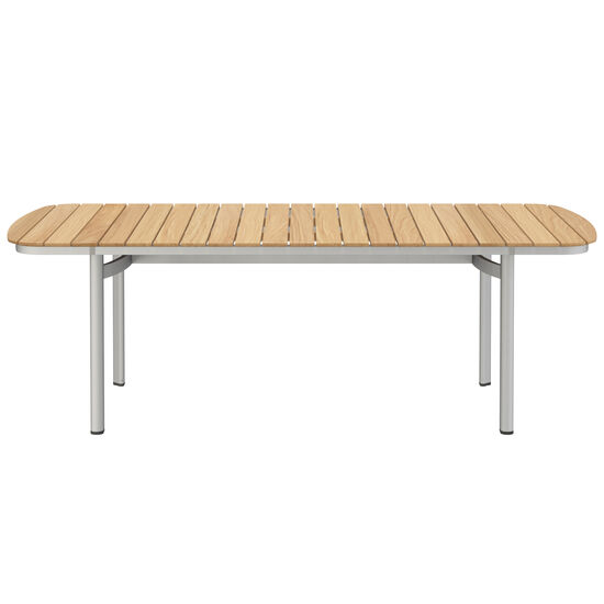 Temper Table Anodised Aluminium 255 x 105 with teak top