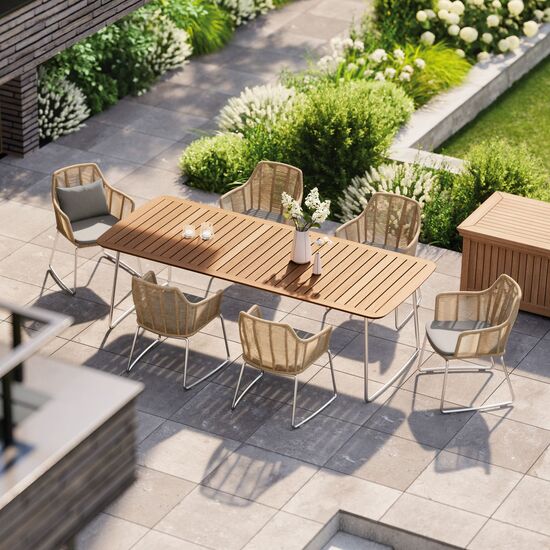 Amari Table 240 x 100 with teak top