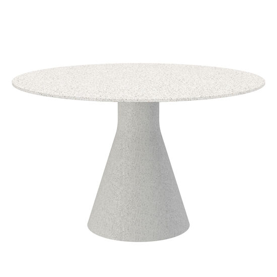 Namur Single-Pedestal Table lightweight concrete round 120 table top terrazzo mosaic