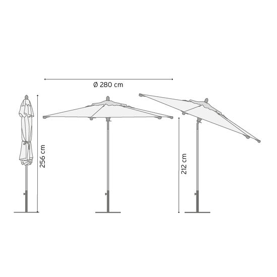 Liguria Round Parasol 2.80 m, Ivory