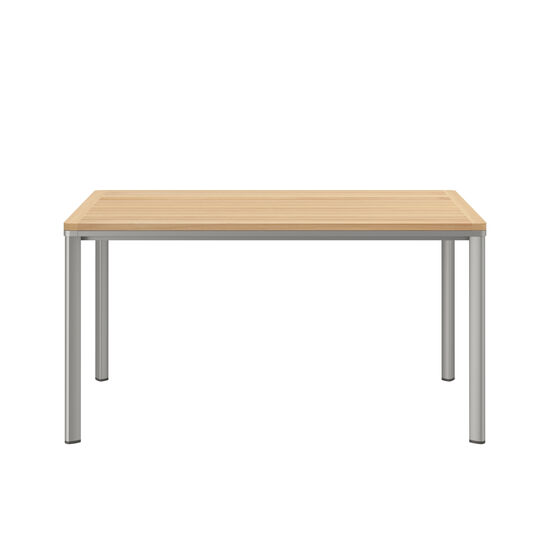 Portland Table Silk Aluminium 140 x 90  with teak top