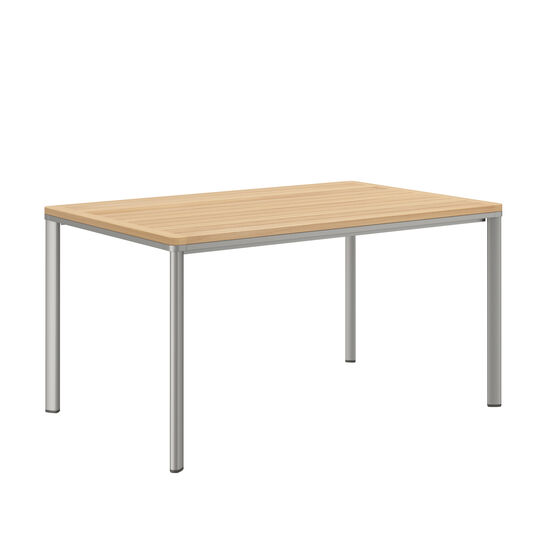 Portland Table Silk Aluminium 140 x 90  with teak top