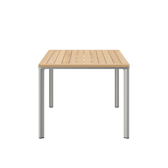Portland Table Silk Aluminium 140 x 90  with teak top