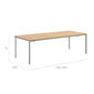Portland Extending Table Silk Aluminium 240-300 x 100 with teak top