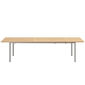 Portland Extending Table Silk Aluminium 240-300 x 100 with teak top