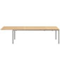 Portland Extending Table Silk Aluminium 240-300 x 100 with teak top