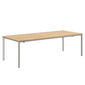 Portland Extending Table Silk Aluminium 240-300 x 100 with teak top