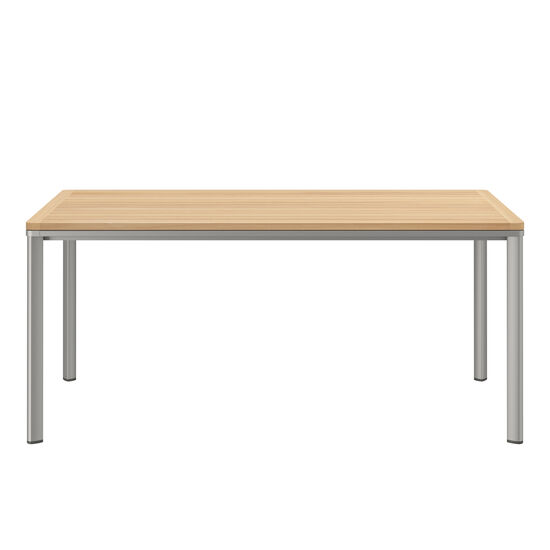 Portland Table Silk Aluminium 165 x 90 with teak top
