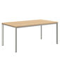 Portland Table Silk Aluminium 165 x 90 with teak top