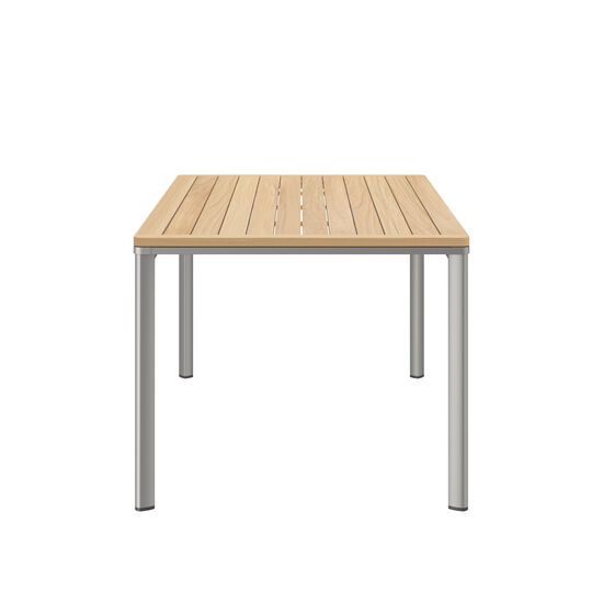 Portland Table Silk Aluminium 165 x 90 with teak top