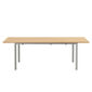 Portland Extending Table Silk Aluminium 165-225 x 90 with teak top