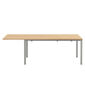 Portland Extending Table Silk Aluminium 165-225 x 90 with teak top