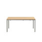 Portland Extending Table Silk Aluminium 165-225 x 90 with teak top