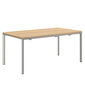 Portland Extending Table Silk Aluminium 165-225 x 90 with teak top