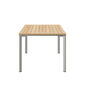 Portland Extending Table Silk Aluminium 165-225 x 90 with teak top