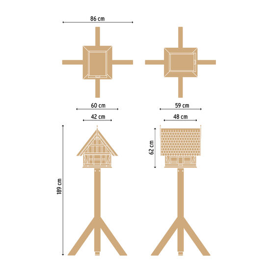 Birdhouse with Shingles, Teak