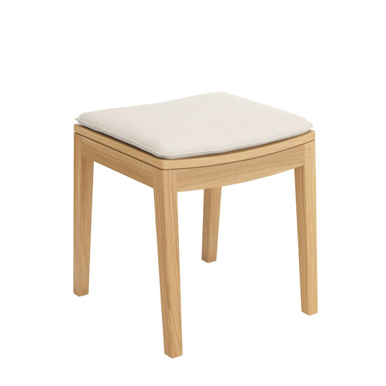 Seat Cushion Valencia footstool, dessin “Linum” piped