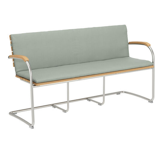 gartenbank-armlehnen-teak-edelstahl-wetterfest-bolero-bank-160cm-auflage-mineral