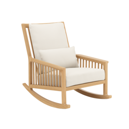 Newhaven Rocking Chair incl. cushion in the design "Linum/seams Linum"