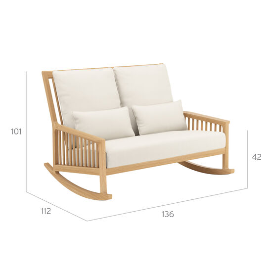 Newhaven Rocking Chair Two-Seater incl. cushion in the design "Linum/seams Linum"
