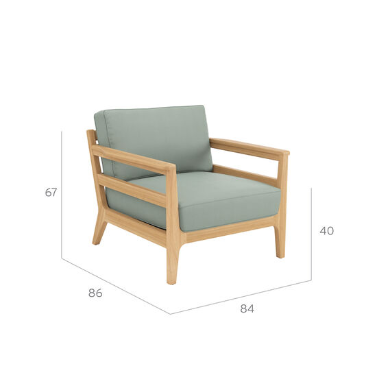 Newhaven Armchair incl. cushion in the design "Mineral/seams Mineral"