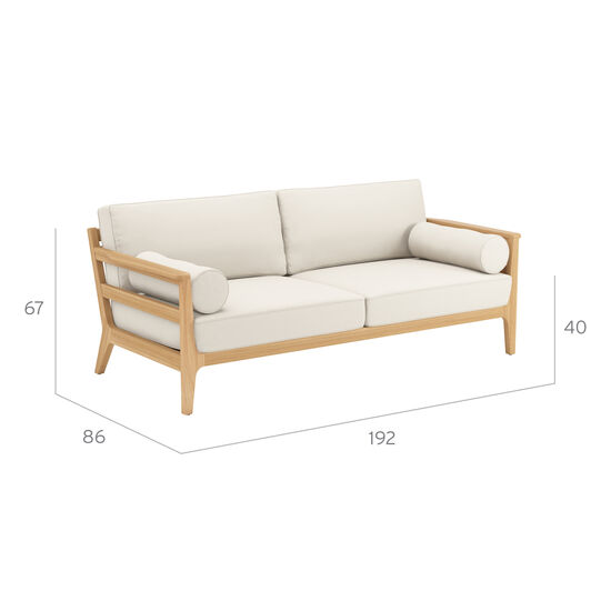 Newhaven Two-Seater incl. cushion in the design "Linum/seams Linum"