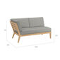 Valencia Lounge Chaise Longue with armrest right in the design "Stone/seams Stone"