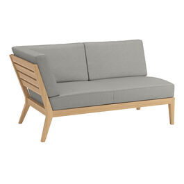 Valencia Lounge Chaise Longue with armrest right in the design "Stone/seams Stone"