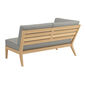 Valencia Lounge Chaise Longue with armrest right in the design "Stone/seams Stone"