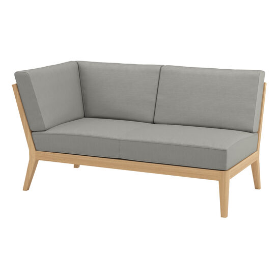 Valencia Lounge Chaise Longue with armrest right in the design "Stone/seams Stone"