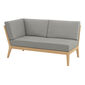 Valencia Lounge Chaise Longue with armrest right in the design "Stone/seams Stone"