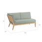 Valencia Lounge Chaise Longue with armrest right in the design "Mineral/seams Mineral"