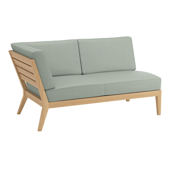 Valencia Lounge Chaise Longue with armrest right in the design "Mineral/seams Mineral"