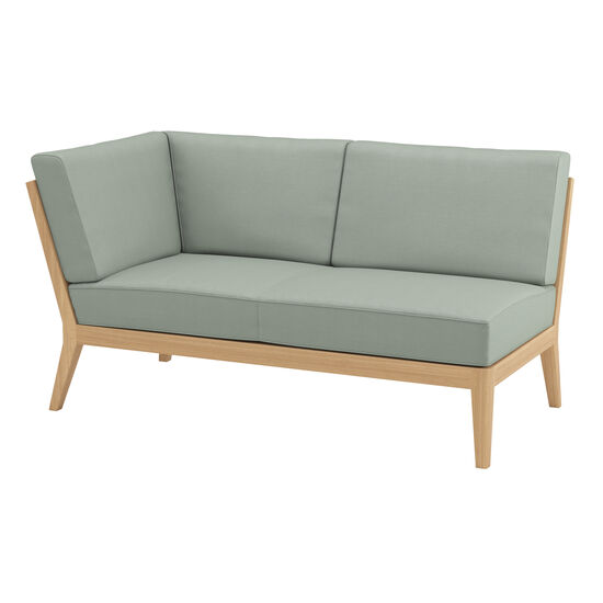 Valencia Lounge Chaise Longue with armrest right in the design "Mineral/seams Mineral"