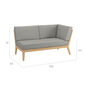 Valencia Lounge Chaise Longue with armrest left in the design "Stone/seams Stone"