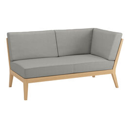 Valencia Lounge Chaise Longue with armrest left in the design "Stone/seams Stone"