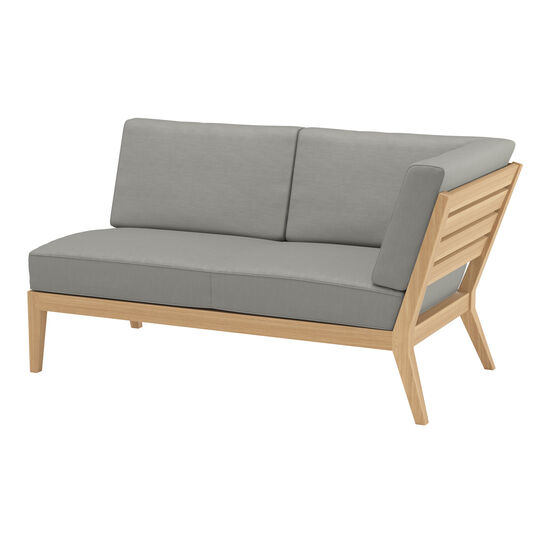 Valencia Lounge Chaise Longue with armrest left in the design "Stone/seams Stone"