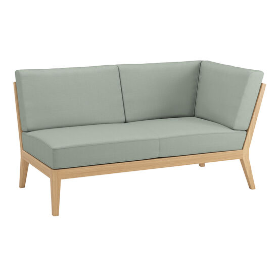 Valencia Lounge Chaise Longue with armrest left in the design "Mineral/seams Mineral"