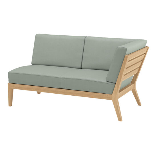 Valencia Lounge Chaise Longue with armrest left in the design "Mineral/seams Mineral"