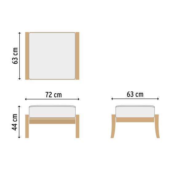 Prado Footstool incl. cushion, design Linum